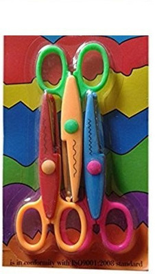 MON N MOL TOY Zig Zag Scissors, Design Scissors (PACK OF 3) Scissors(Set of 3, Multicolor)