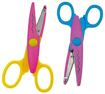 MON N MOL TOY Art and Craft Zig zag Paper Shaper Scissor (PACK OF 2) Scissors(Set of 2, Multicolor)