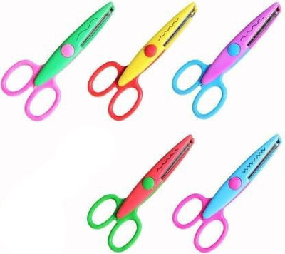 MON N MOL TOY SET OF Zig zag Paper Shaper Scissor (PACK OF 5) Scissors(Set of 5, Multicolor)
