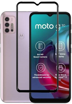 ECMERED Edge To Edge Tempered Glass for MOTOROLA G30, MOTOROLA G10 POWER(Pack of 1)