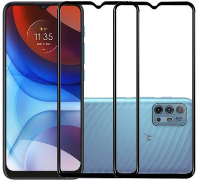HOBBYTRONICS Edge To Edge Tempered Glass for MOTOROLA G10 POWER, MOTOROLA G30(Pack of 2)