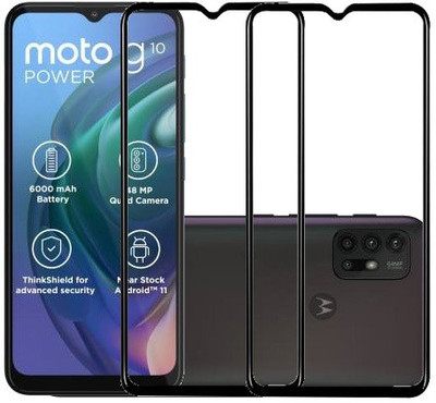 HOBBYTRONICS Edge To Edge Tempered Glass for MOTOROLA G10 POWER, MOTOROLA G30(Pack of 2)