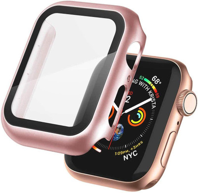 Gabbar Front and Back Tempered Glass for ™Tempered Glass Screen Protector Film For Apple Watch Series 6 5 4 _Rose Golden(Pack of 1)