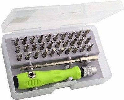 Royalmint 32 in 1 Screw Driver Kit Set for Mobile Repairing Laptop Repairing Tool Opening Watch Electronic Mini Phone Opening Tools Screwdriver Bits Set with Magnetic Flexible Extension Rod (Set of 32) Precision Screwdriver Set (Pack of 32) Precision Screwdriver Set(Pack of 1)