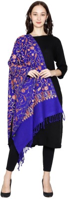 BE SWADESHI Wool Embroidered Women Shawl(Purple)