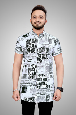 Shree Enterprise Men Printed Casual White Shirt