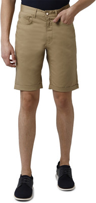 PETER ENGLAND Solid Men Beige Regular Shorts
