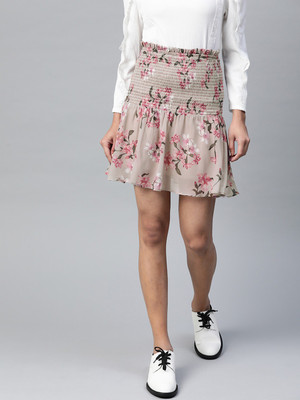 SASSAFRAS Printed Women Regular Multicolor Skirt