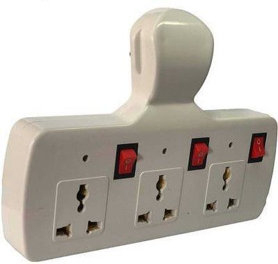 HVG TRADERS 3 PIN Multi Plug with Indicator 3+3 Multi-plug with Switch Indicator Three Pin Plug 3 Socket Extension Boards(White, 0 m) HVG TRADERS 3 PIN Multi Plug with Indicator 3+3 Multi-plug with Switch Indicator Three Pin Plug 3 Socket Extension Boards(White, 0 m)