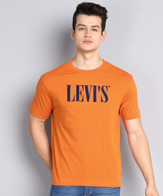 levis-printed-men-round-neck-orange-t-shirt