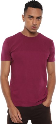 VAN HEUSEN Solid Men Round Neck Maroon T-Shirt