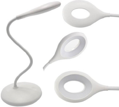 AKR RECHARGEABLE TOUCH DIMMER Study , Rock LAMP Flexible Spine Table Lamp(20 cm, White)