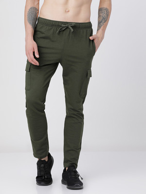 HIGHLANDER Solid Men Green Track Pants