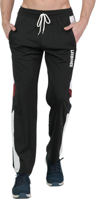 Leebonee Colorblock Men Black Track Pants