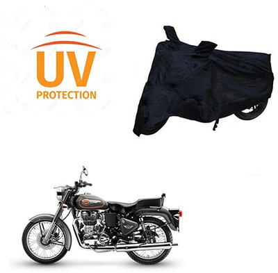 saanvi Two Wheeler Cover for Royal Enfield(Bullet 500, Black)