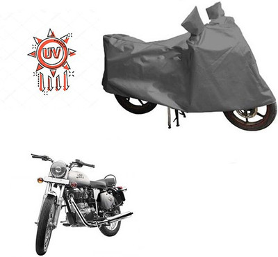 HYBRIDS COLLECTION Waterproof Two Wheeler Cover for Royal Enfield(Bullet 350, Grey)