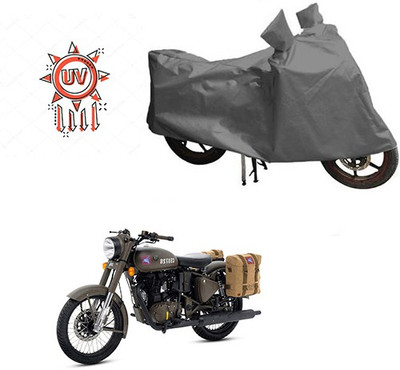 THE REAL ARV Waterproof Two Wheeler Cover for Royal Enfield(Classic 500, Grey)