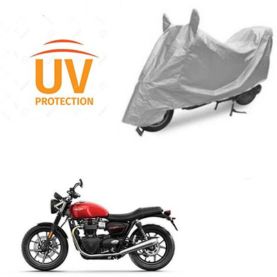 saanvi Two Wheeler Cover for Triumph(Twin spark, Silver)
