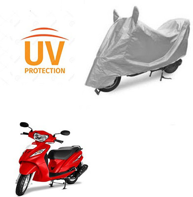 saanvi Two Wheeler Cover for TVS(Wego, Silver)
