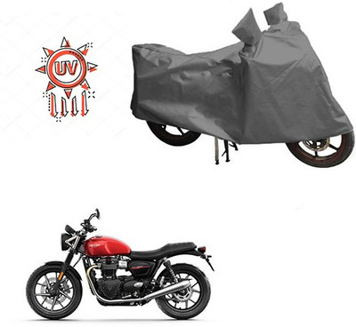 RPSENTTERPR Waterproof Two Wheeler Cover for Triumph(Twin spark, Grey)