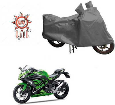 HYBRIDS COLLECTION Waterproof Two Wheeler Cover for Kawasaki(Ninja 300, Grey)