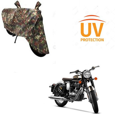 Atulit enterprises Two Wheeler Cover for Royal Enfield(Classic Chrome, Multicolor)
