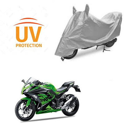 THE REAL ARV Waterproof Two Wheeler Cover for Kawasaki(Ninja 300, Silver)