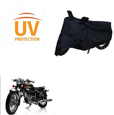 Atulit enterprises Two Wheeler Cover for Royal Enfield(Electra Delux, Black)