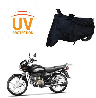 saanvi Two Wheeler Cover for Hero(Splendor Plus, Black)