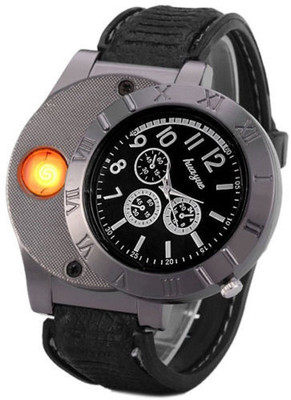 MOBIZAC Flameless And Windproof Watch Lighter | Electric Rechargeable Electric Watch Lighter Cigarette Lighter(Black)