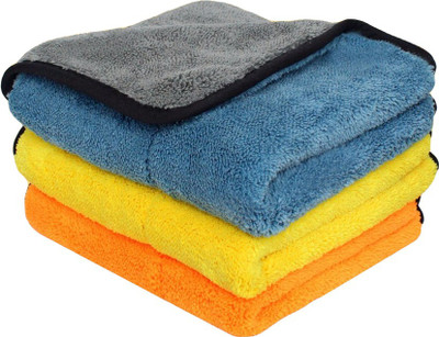 Jiyatech Microfiber Vehicle Washing  Cloth(Pack Of 3, 800 GSM)