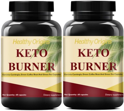 Healthy Origins Keto Nutrition Fat Burner Capsules for Weight Management (Pack Of 2) Ultra(2 x 60 No)