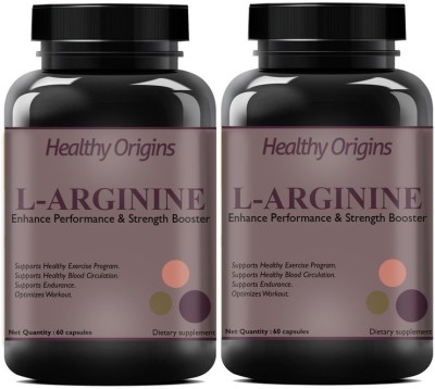 Healthy Origins Nutrition L-Arginine 1000mg Supplement For Muscle-building, (Pack Of 2) Ultra(2 x 60 No)