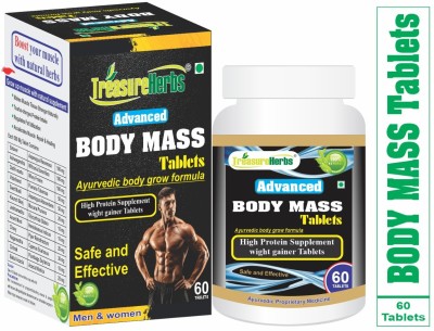 TreasureHerbs Body Mass Tablets for Men and Women (60 Tablets) Weight Gainers/Mass Gainers(60 No)