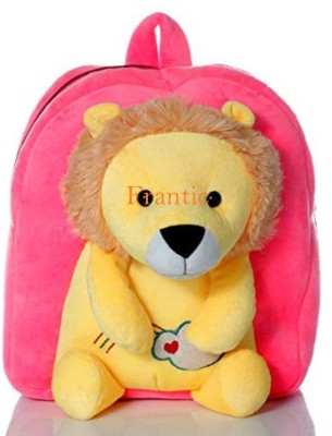 Frantic Kids Plush Bag for Prenursery/Nurseary/Picnic/Birthday School Bag(Yellow, Pink, 12 L)