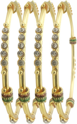 Jewels Kafe Alloy Gold-plated Bangle Set(Pack of 4)