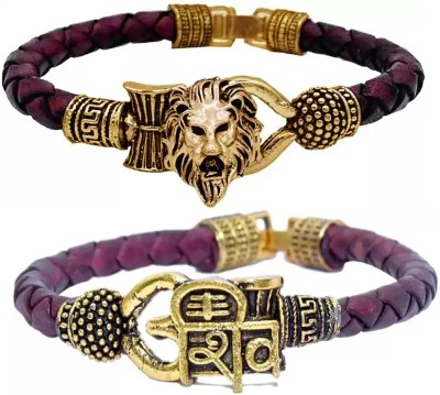 Adore Jewels Brass, Leather Bracelet Set(Pack of 2)