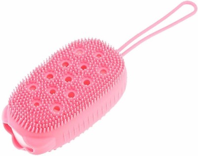 LeZoir Bubble Bath Quick Foaming Scrubbing Soft Rubbing Massage Body Cleaner Brush for Shower (Pink)