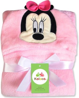 BRANDONN Cartoon Single Hooded Baby Blanket for  AC Room(Microfiber, Pink Mickey)