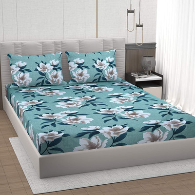 Divine Homes Microfiber Double Flat 140 TC Floral Bedsheet(Pack of 1, Multicolor)