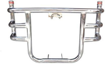 Bullkartzone LG-18 Bike Bullet 3 Bend Bar-Rod Stylish Front Airfly Leg Guard Chrome Bike Crash Guard(Royal Enfield)