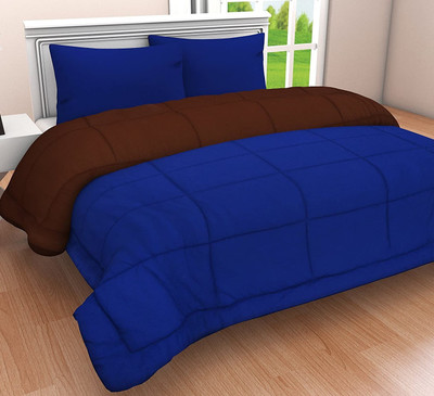 RAASO Solid Single Comforter for  Mild Winter(Microfiber, Dark Blue)