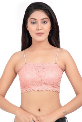 DIKKLATE Women Cami Bra Lightly Padded Bra(Pink)