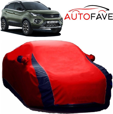 AutoFave Car Cover For Tata Nexon Facelift (With Mirror Pockets)(Red)