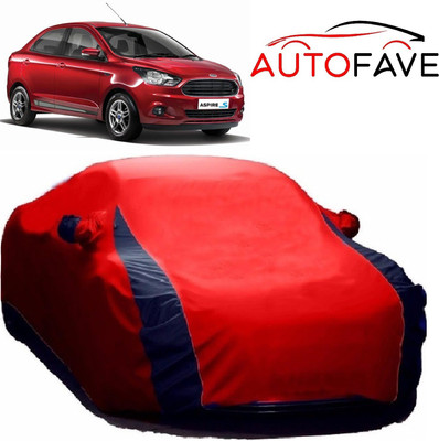 AutoFave Car Cover For Ford Figo Aspire (With Mirror Pockets)(Red)