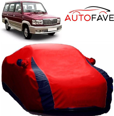 AutoFave Car Cover For Toyota Qualis (With Mirror Pockets)(Red, Blue)
