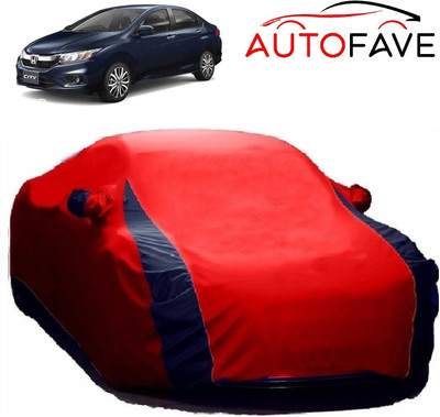 AutoFave Car Cover For Honda City Facelift (With Mirror Pockets)(Red, Blue)
