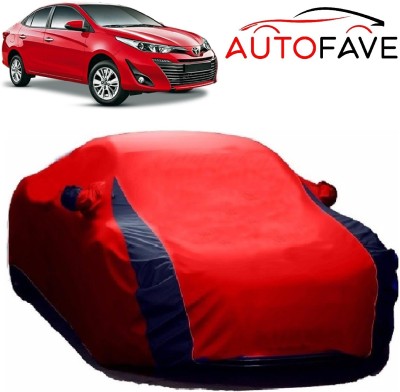 AutoFave Car Cover For Toyota Yaris (With Mirror Pockets)(Red)