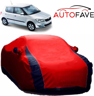 AutoFave Car Cover For Skoda Fabia Scout (With Mirror Pockets)(Red)