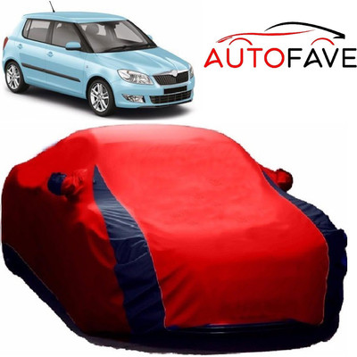 AutoFave Car Cover For Skoda Fabia (With Mirror Pockets)(Red)